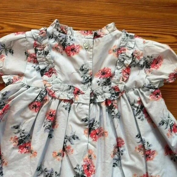 Janie And Jack Light Blue Dress With Pink And Blue Flowers Size 12 - 18 M - Picture 5 of 8